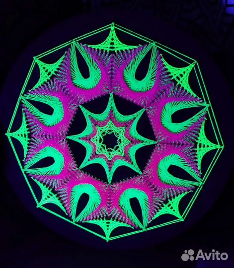 Мандала на стену D760 мм. Светится в ультрафиолете