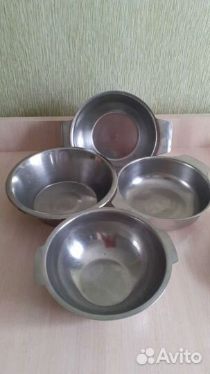 Тарелки из нержавейки плоские глубокие