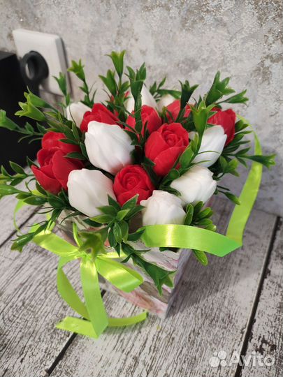 Букет из мыла тюльпаны