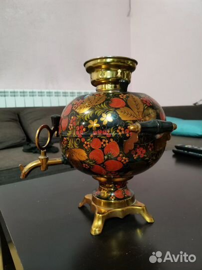 Винтажный самовар электрический росписной