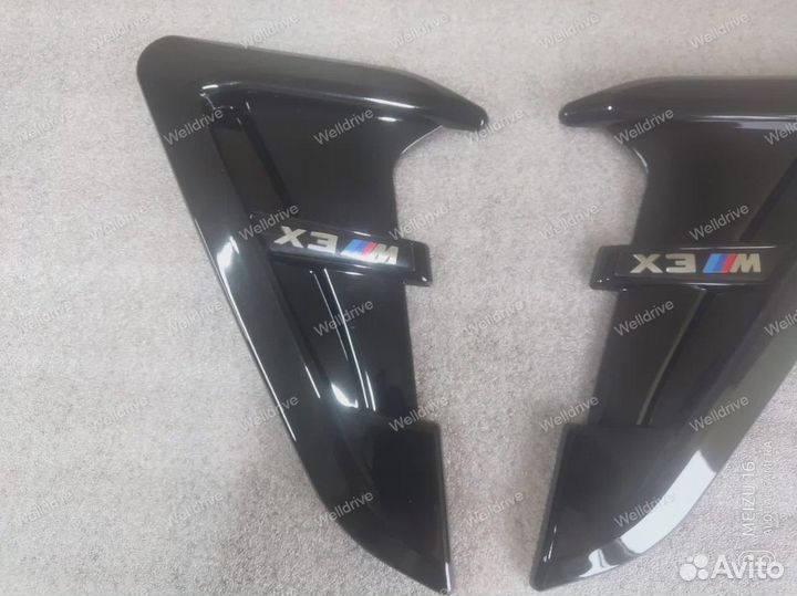 Жабры на крылья BMW X3 G01 черный глянец