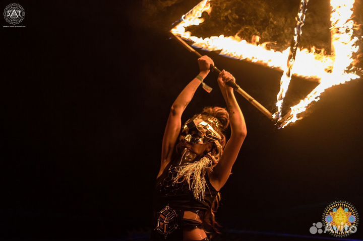 Фаер огненное неоновое световое шоу