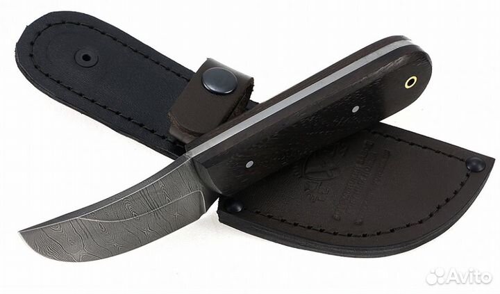Нож Шкуросъемный сталь дамаск,цельнометаллический
