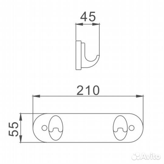 Планка с крючками для полотенец Haiba HB1505-2