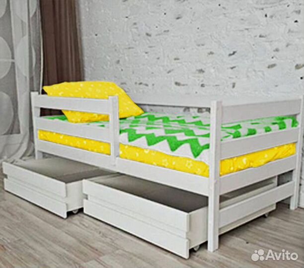 Кроватка высокий борт из массива софа эко от 2х ле