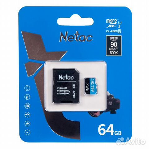 Карта памяти microSD 64Gb Netac Class 10 NT02P500S