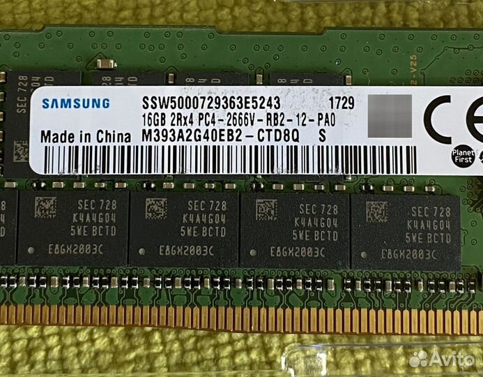 Samsung reg ecc ddr4 16 гб PC4 2666 мгц ECC REG