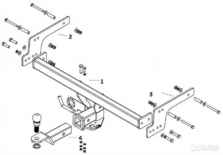 Фаркоп для Renault Duster 2010, Nissan Terrano 201
