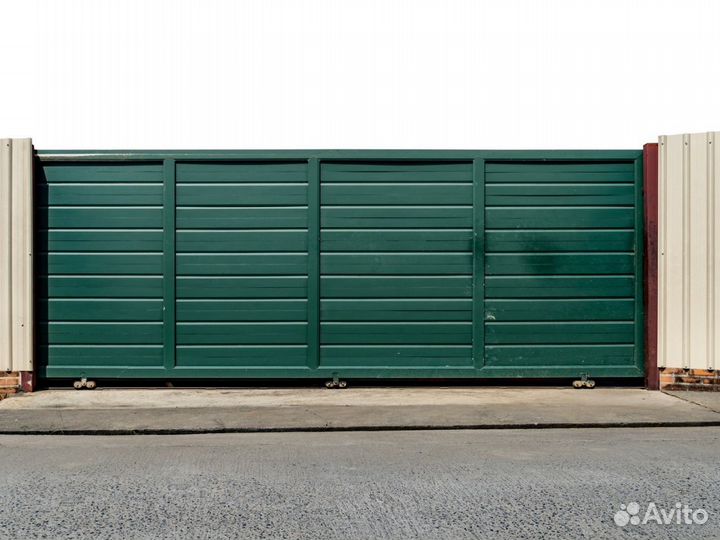 Откатные ворота с калиткой монтирование до 3-х дн