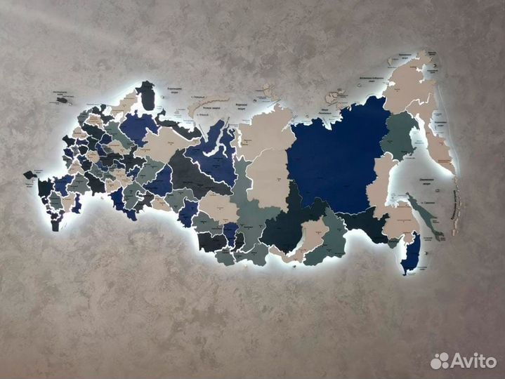 Карты России из дерева Артём