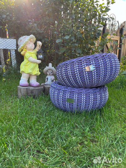 Кашпо из искусственного ротанга 12л