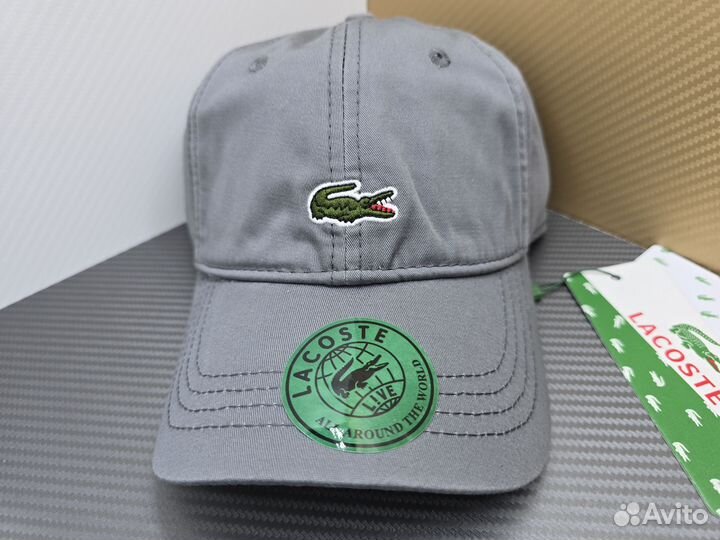 Бейсболка Lacoste светло серая