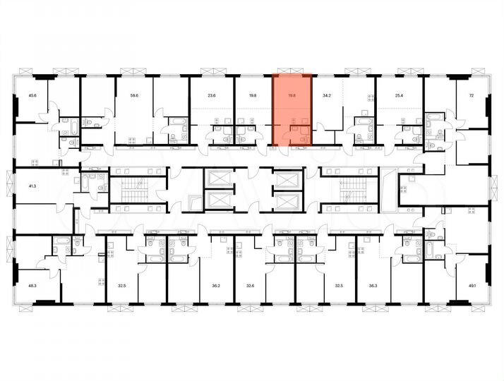 Квартира-студия, 19,8 м², 12/33 эт.