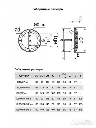 15DW Pine Анемостат DW металлический фланец D150 D