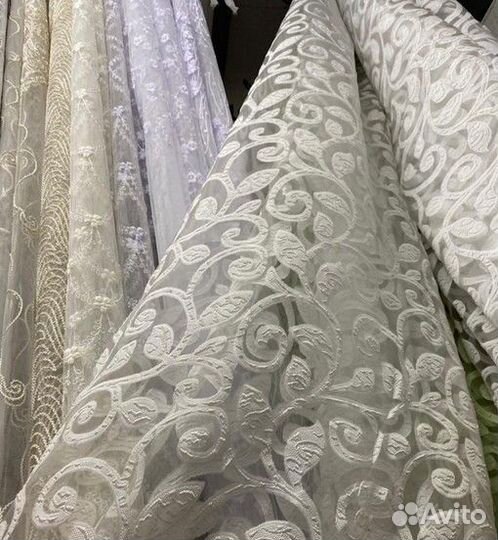 Тюль готовый, органза вензель