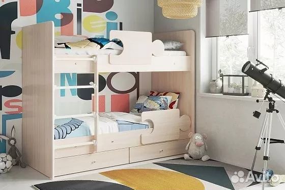 Кровать двухярусная Тетрис (латы)