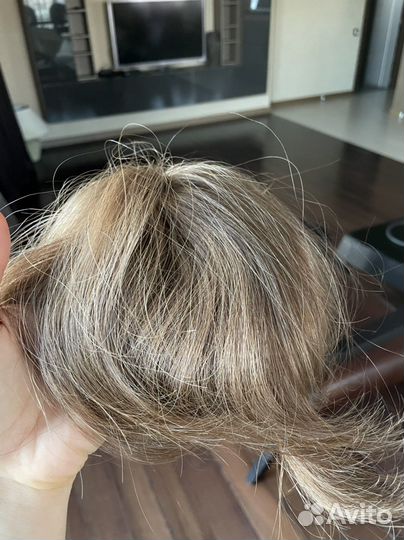 Накладная челка новая натуральный волос