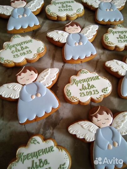 Имбирные пряники, крещение, на торт, в подарок