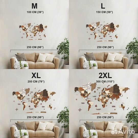 Деревянная карта мира ручной работы