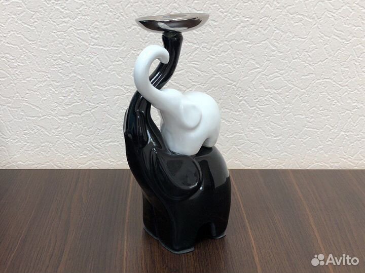 Статуэтка декоративная Подсвечник Слоны керамика