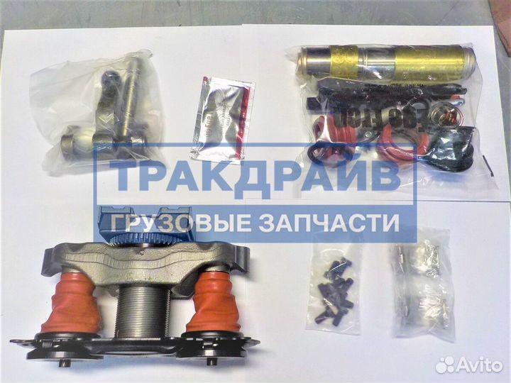 Полный ремкомплект суппорта для осей BPW TSB3709 TSB4309 TSB4312, пятаки со штырём, с направляющими
