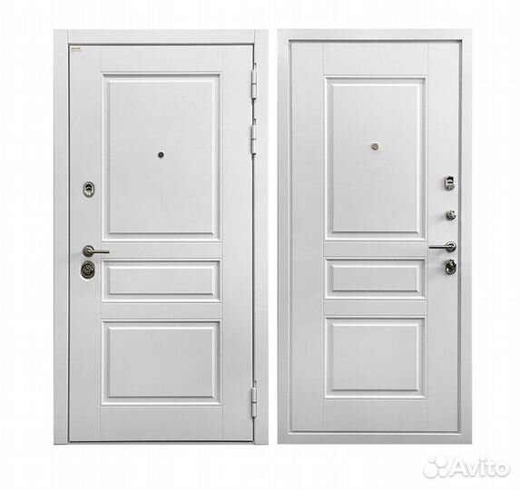 Белая входная дверь Ратибор Сноу 3К Силк сноу