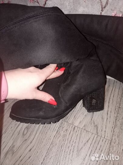 Сапоги на каблучке зимние, 37 размер