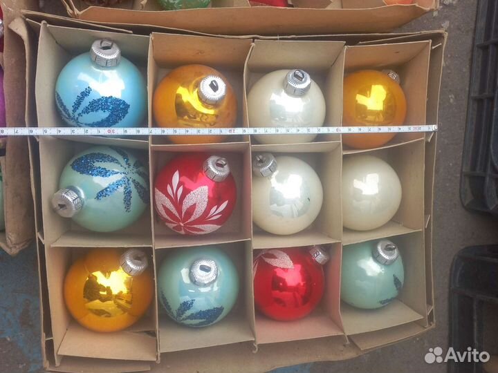 Елочные игрушки гдр шары из стекла