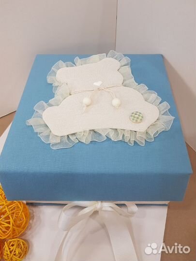 Коробка-шкатулка с мягкой хлопковой обтяжкой