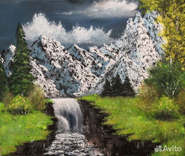Картина маслом на холсте горный пейзаж