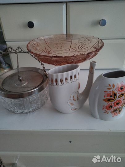 Посуда СССР цветное стекло