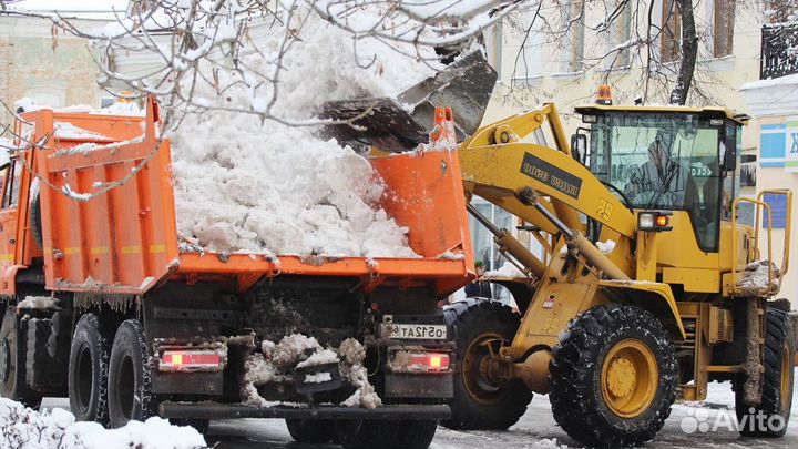 Уборка и вывоз снега экскаватор погрузчик