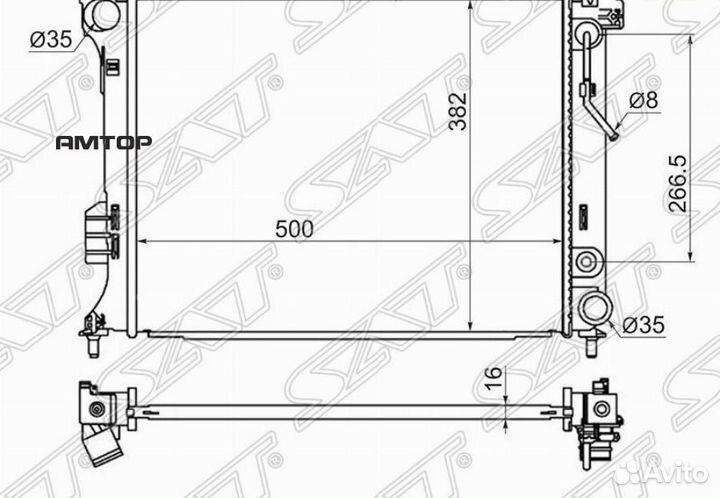 SAT HY0003-I20 Радиатор Hyundai i20 08-14 / Kia Ve