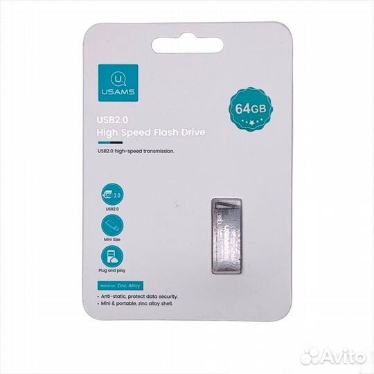 Flash drive usams 64GB USB 2.0 iron grey