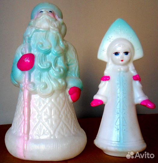Дед мороз и снегурочка пластик пластмасса - к.Р.ш