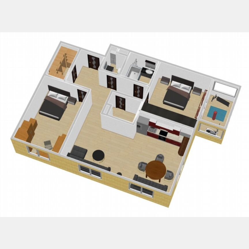 2-к. квартира, 66,4 м², 3/9 эт.