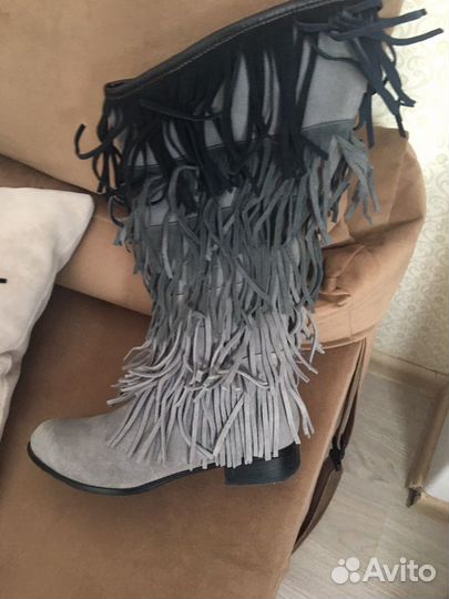 Сапоги женские весна осень натуральная кожа