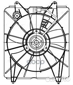 Вентилятор honda CRV III 06- радиатора (с кожухом)