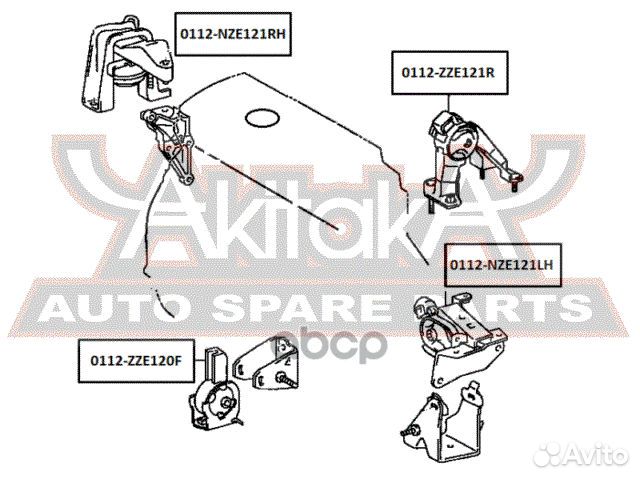 Подушка двигателя правая 0112NZE121RH asva