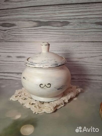 Сахарница деревянная на вашу кухню декупаж