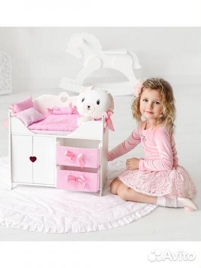 Мебель для кукол домик кроватка деревянный манюня