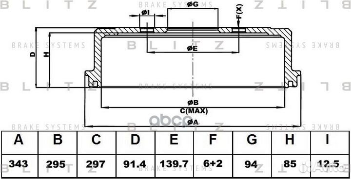 Барабан тормозной BT0144 Blitz