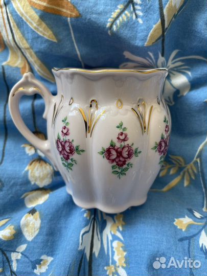 Чашка розовый фарфор h&c чехия haas czjzek богемия