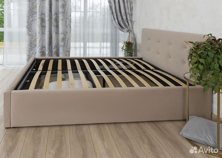 Кровать двуспальная 180х200 Роза велюр