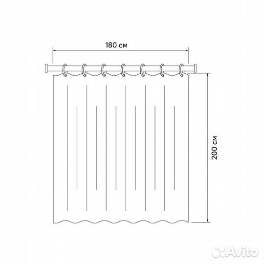 Шторка для ванны Fixsen Onyx FX-2516 200х180 Голу