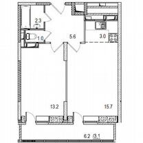 2-к. квартира, 47 м², 9/17 эт.