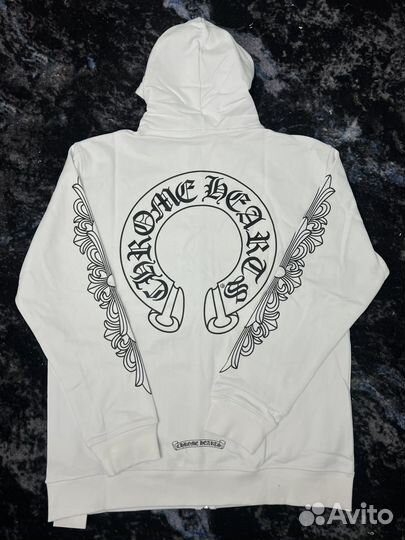 Зип худи chrome hearts white белая