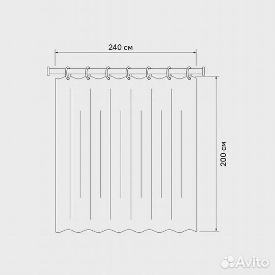 Штора для ванной iddis Base 200x240 см, Полиэстер