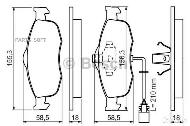 Bosch 0986460971 Колодки тормозные дисковые перед