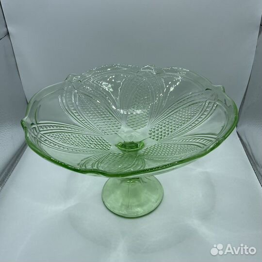 Ваза конфетница Толстое резное стекло СССР (Сзр)
